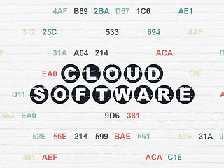 Image showing Cloud networking concept: Cloud Software on wall background