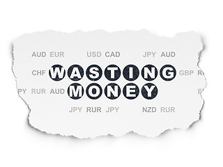 Image showing Banking concept: Wasting Money on Torn Paper background