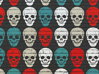 Image showing Healthcare concept: Scull icons on wall background