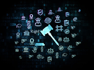 Image showing Law concept: Gavel on Digital background