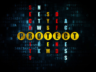 Image showing Privacy concept: word Protect in solving Crossword Puzzle