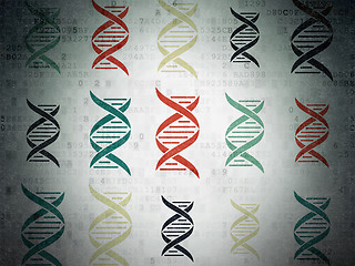 Image showing Health concept: DNA icons on Digital Paper background