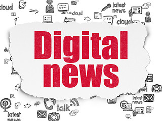 Image showing News concept: Digital News on Torn Paper background