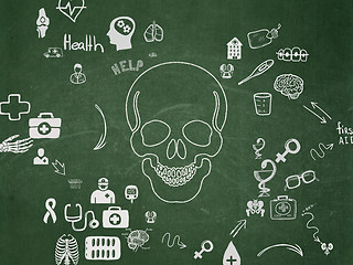 Image showing Health concept: Scull on School Board background