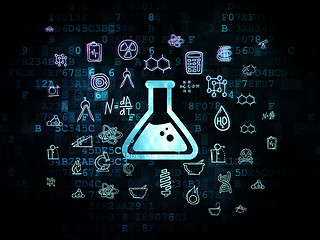 Image showing Science concept: Flask on Digital background