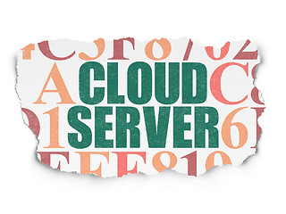Image showing Cloud computing concept: Cloud Server on Torn Paper background