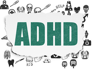Image showing Healthcare concept: ADHD on Torn Paper background