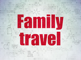 Image showing Vacation concept: Family Travel on Digital Paper background