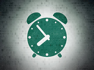 Image showing Time concept: Alarm Clock on Digital Paper background