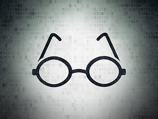Image showing Science concept: Glasses on Digital Paper background