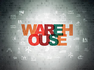 Image showing Manufacuring concept: Warehouse on Digital Paper background