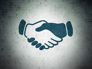 Image showing Politics concept: Handshake on Digital Paper background