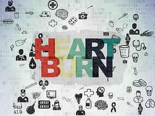 Image showing Medicine concept: Heartburn on Digital Paper background
