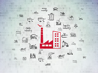 Image showing Manufacuring concept: Industry Building on Digital Paper background