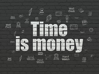 Image showing Timeline concept: Time Is money on wall background