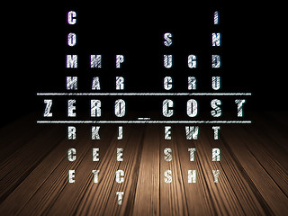 Image showing Business concept: word Zero cost in solving Crossword Puzzle