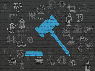 Image showing Law concept: Gavel on wall background