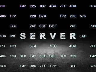 Image showing Web design concept: Server in grunge dark room