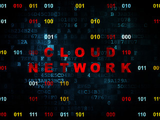 Image showing Cloud computing concept: Cloud Network on Digital background