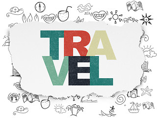 Image showing Vacation concept: Travel on Torn Paper background