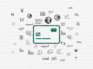 Image showing Currency concept: Credit Card on wall background