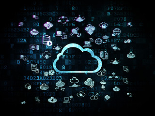 Image showing Cloud computing concept: Cloud on Digital background