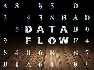 Image showing Data concept: Data Flow in grunge dark room