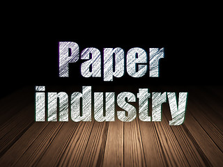 Image showing Manufacuring concept: Paper Industry in grunge dark room