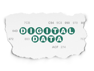 Image showing Data concept: Digital Data on Torn Paper background