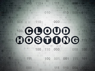 Image showing Cloud networking concept: Cloud Hosting on Digital Paper background