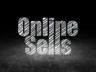 Image showing Marketing concept: Online Sells in grunge dark room