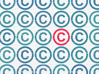 Image showing Law concept: copyright icon on wall background