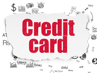 Image showing Money concept: Credit Card on Torn Paper background