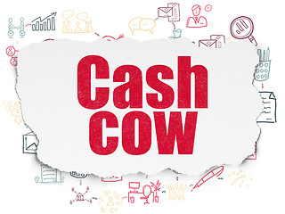 Image showing Finance concept: Cash Cow on Torn Paper background