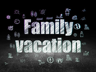 Image showing Tourism concept: Family Vacation in grunge dark room