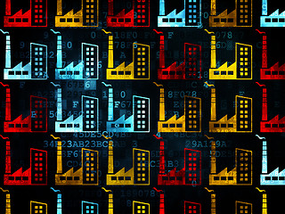Image showing Industry concept: Industry Building icons on Digital background