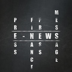 Image showing News concept: word E-news in solving Crossword Puzzle