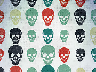Image showing Medicine concept: Scull icons on Digital Paper background