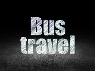Image showing Vacation concept: Bus Travel in grunge dark room