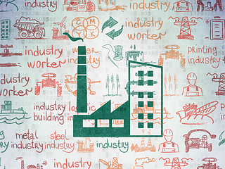 Image showing Manufacuring concept: Industry Building on Digital Paper background