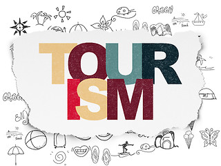 Image showing Travel concept: Tourism on Torn Paper background