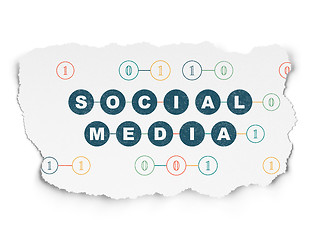 Image showing Social media concept: Social Media on Torn Paper background