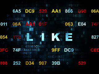 Image showing Social network concept: Like on Digital background