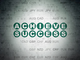 Image showing Finance concept: Achieve Success on Digital Paper background