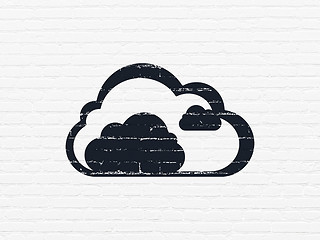 Image showing Cloud technology concept: Cloud on wall background