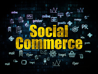 Image showing Advertising concept: Social Commerce on Digital background