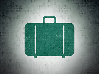 Image showing Vacation concept: Bag on Digital Paper background