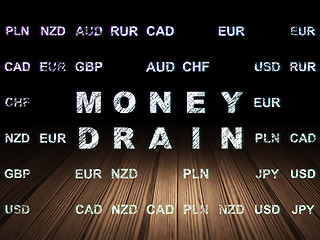 Image showing Currency concept: Money Drain in grunge dark room