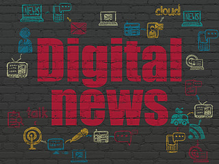 Image showing News concept: Digital News on wall background