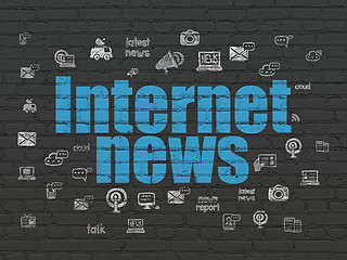 Image showing News concept: Internet News on wall background